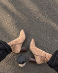 Bottines à talons beige - ADÉLIE