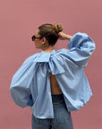 Blouse Dos Nu Bleu Ciel - DIVINE