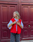 Veste sans manches Rouge - LAURA