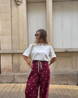 Pantalon Pois Bordeaux - Léo