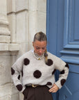 Pull beige à pois - HAPPY