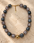 Collier gris & paillettes - SOPHIA