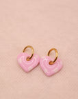 CŒUR Pois rose pale & blanc
