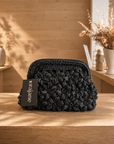 Pochette Pâquerettes Raphia Noir - Andrea