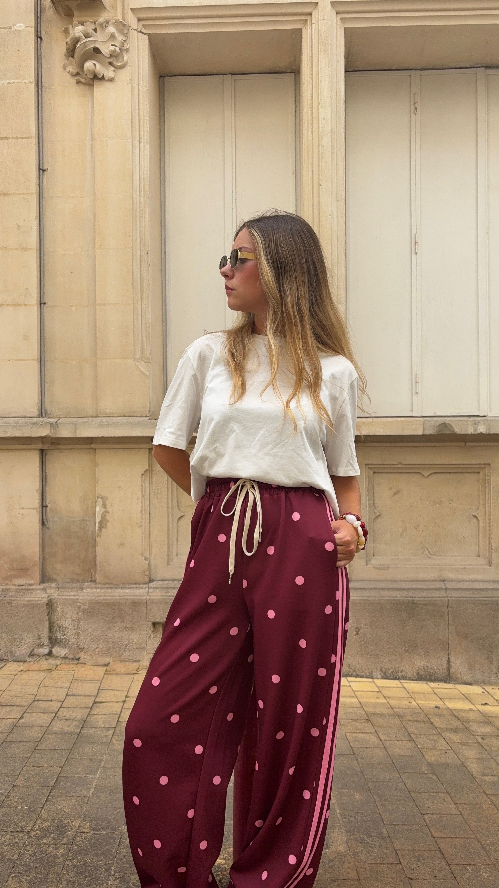 Pantalon Pois Bordeaux - Léo