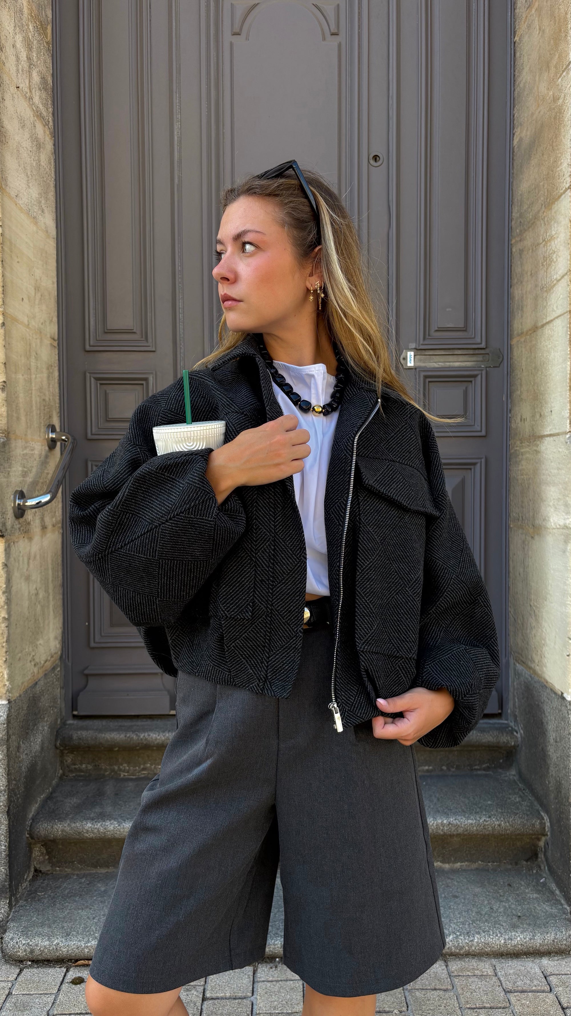 Veste Bombers Noir/Gris - Billy