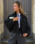 Veste Bombers Noir/Gris - Billy