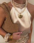 Collier Coquillage beige - Ambre