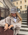 Veste fluide à carreaux marron - AYA
