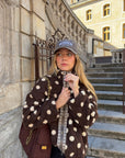 Veste polaire marron à pois - LOUANE