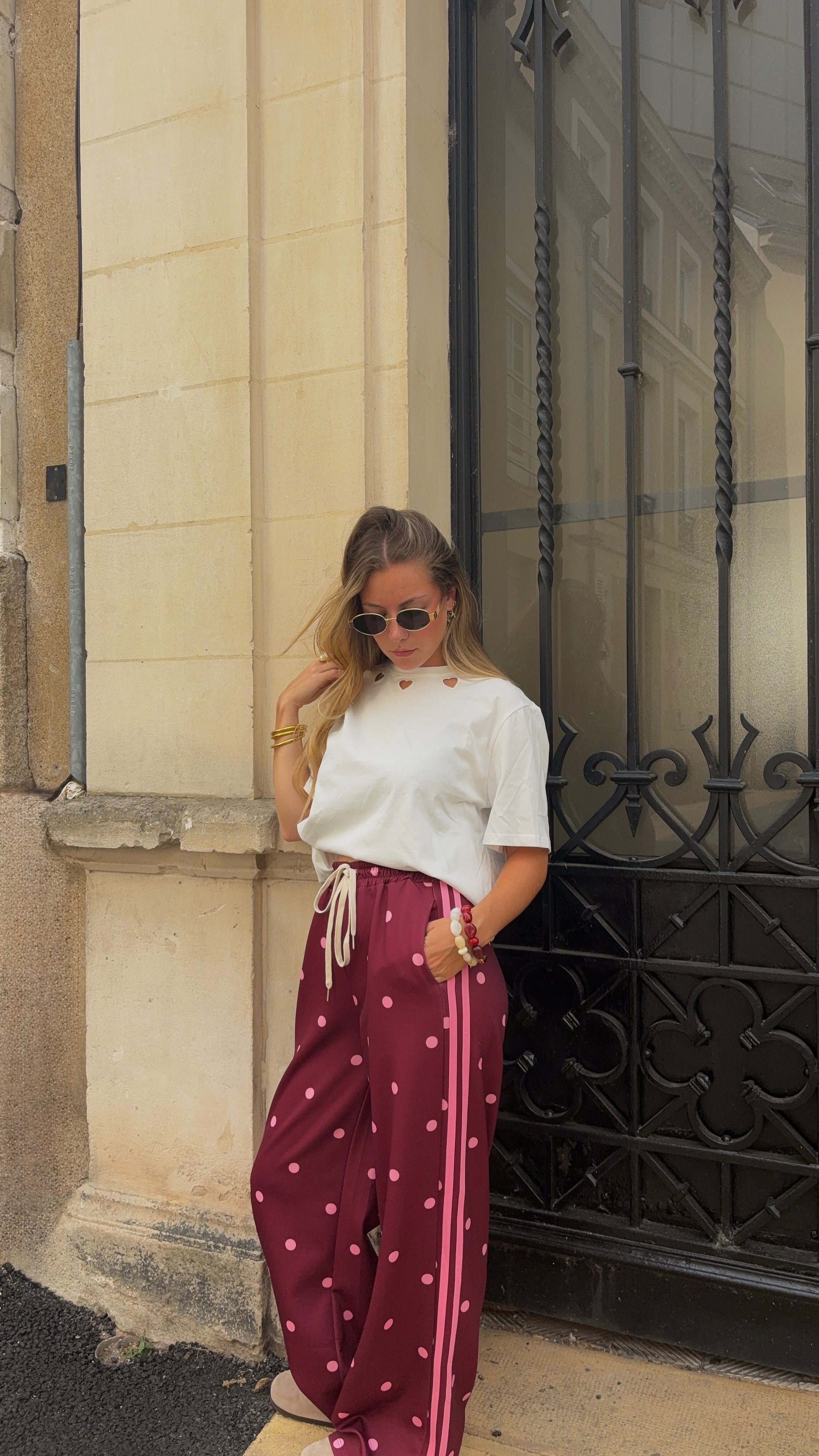 Pantalon Pois Bordeaux - Léo