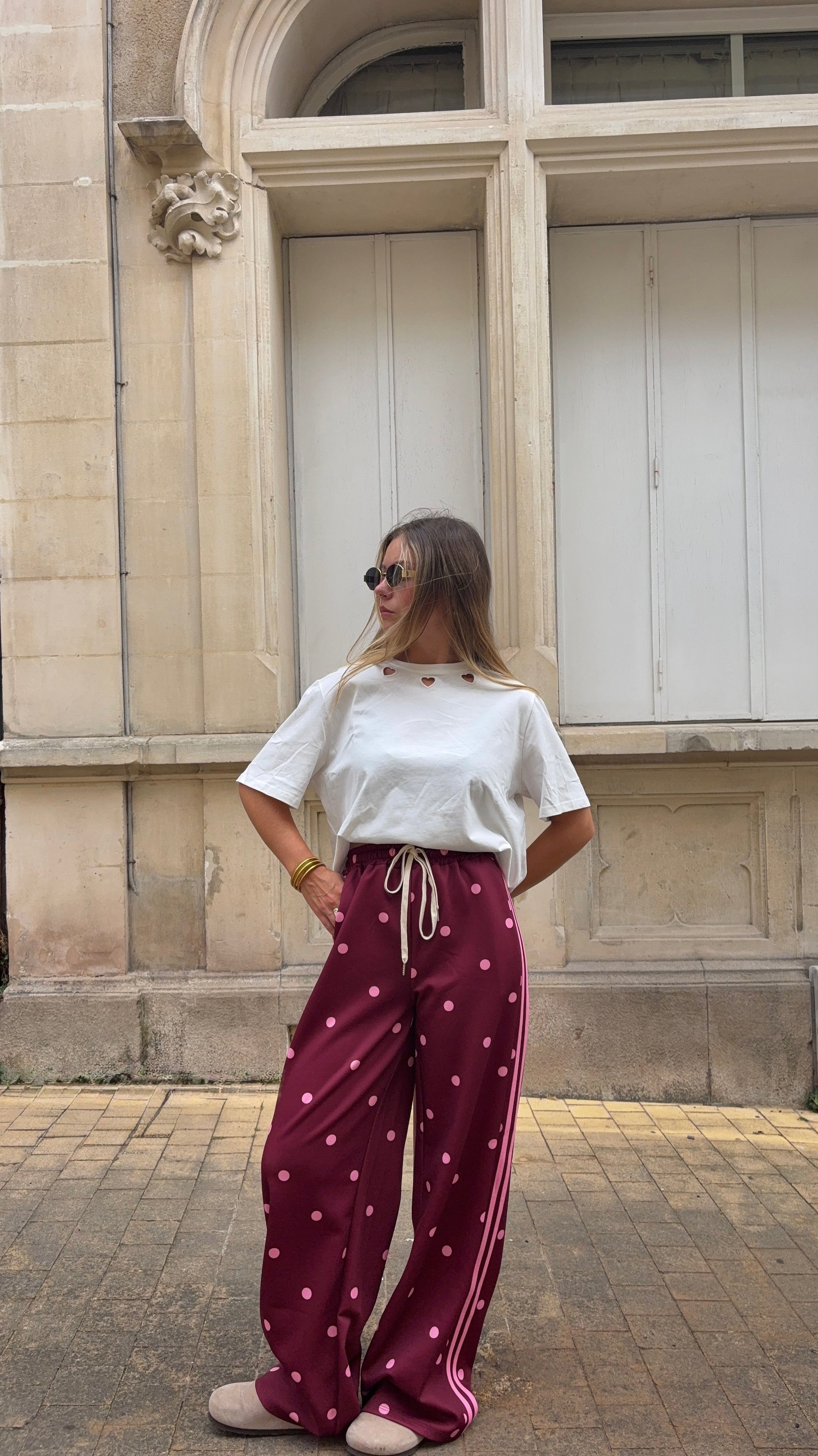 Pantalon Pois Bordeaux - Léo