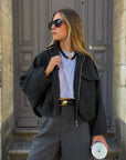 Veste Bombers Noir/Gris - Billy