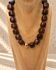 Collier marron et paillettes - SOPHIA