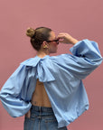 Blouse Dos Nu Bleu Ciel - DIVINE