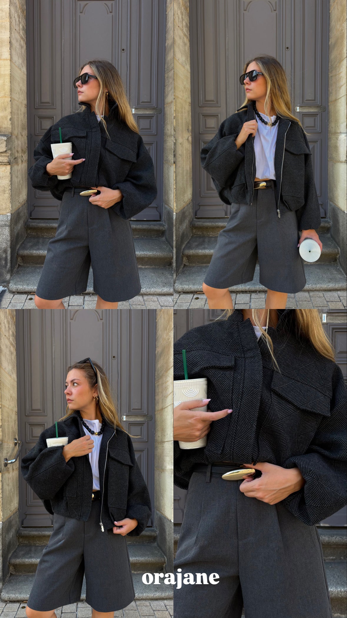 Veste Bombers Noir/Gris - Billy