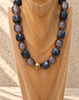 Collier gris & paillettes - SOPHIA
